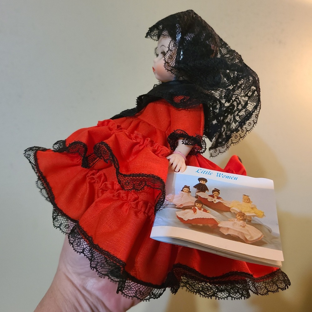 Vtg Madame Alexander Little Women Spain #595 Doll‎ Red Flamenco Dress Black Lace - Picture 4 of 8